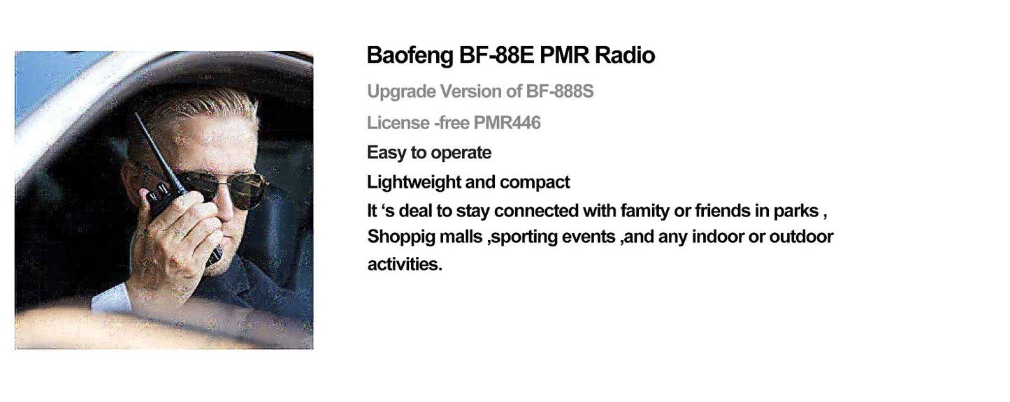 1-10PCS Baofeng BF-88E PMR446: Updated Long-Range Walkie