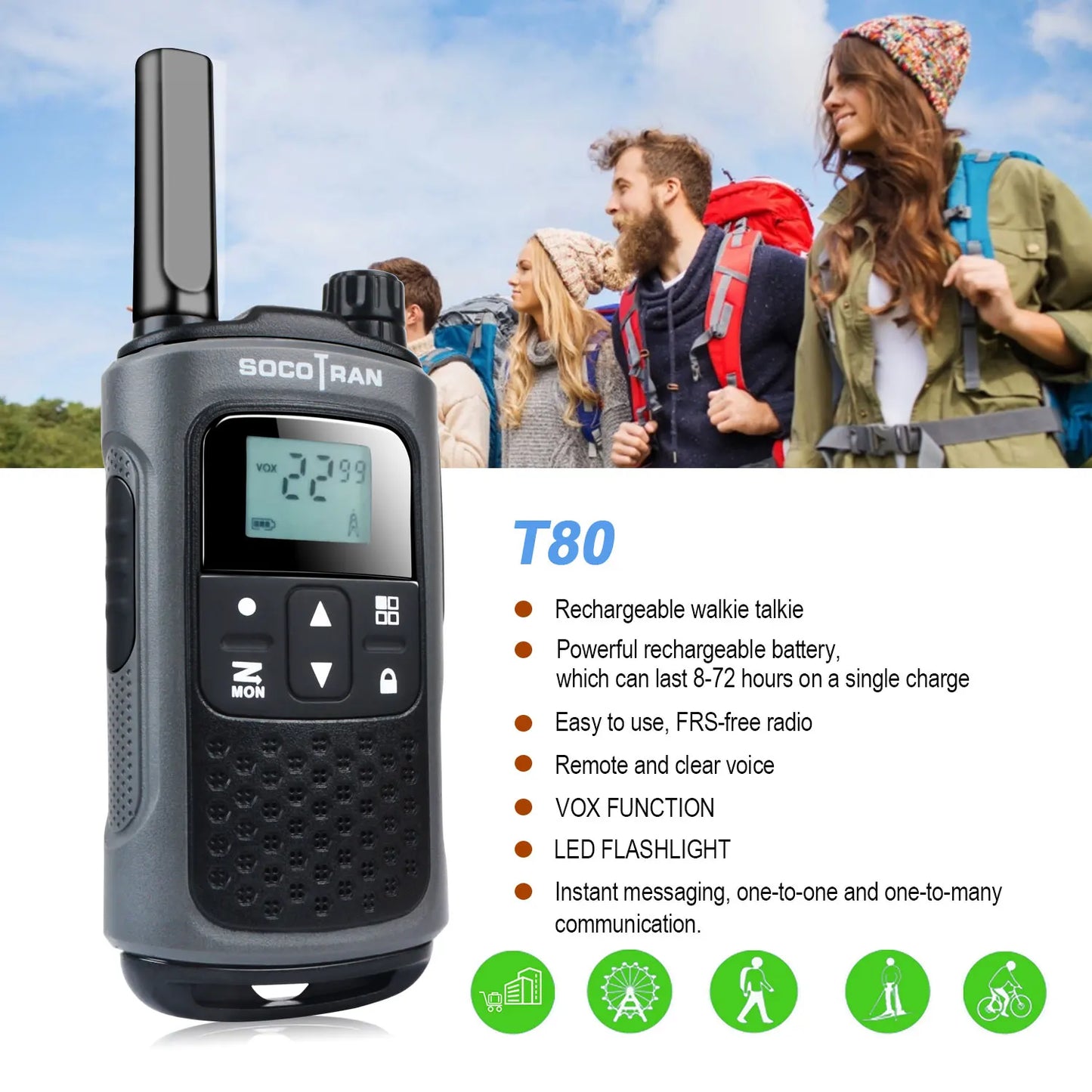 "Long Range Rechargeable Walkie Talkies: Family Road Trip Essential" - Arkansas Outdoors Shop