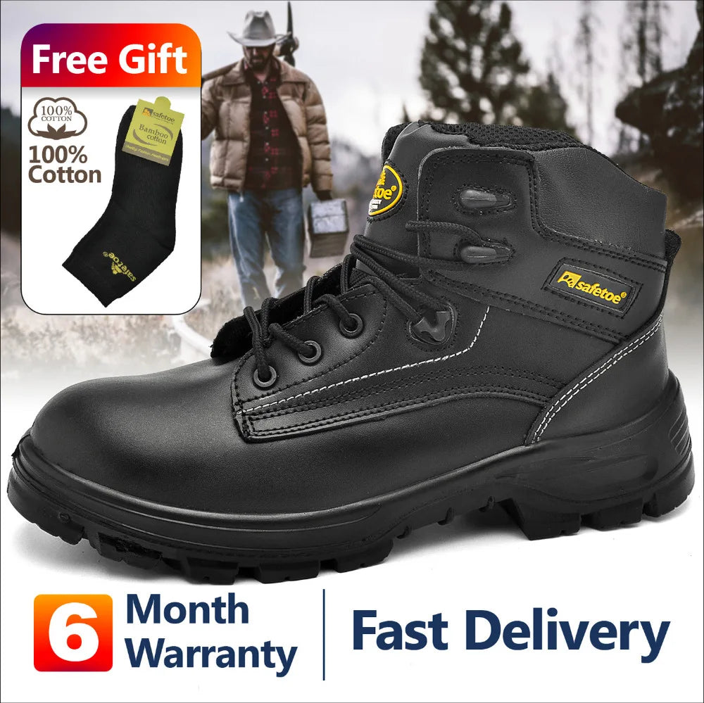 Safetoe Mens Work Safety Shoes Anti-Static Metal-Free Composite Toe Steel Plate Breathable Anti-Abrasion Boots