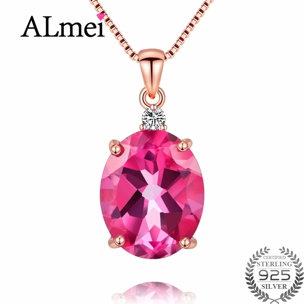 Almei Red Topaz Stone Rose Gold Charm: 925 Sterling Silver Jewelry, 40% Off FN002 - Arkansas Outdoors Shop