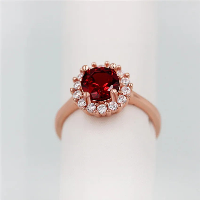 Almei Garnet Flower Ring: Charming Engagement Jewelry, 40% Off FJ042 - Arkansas Outdoors Shop