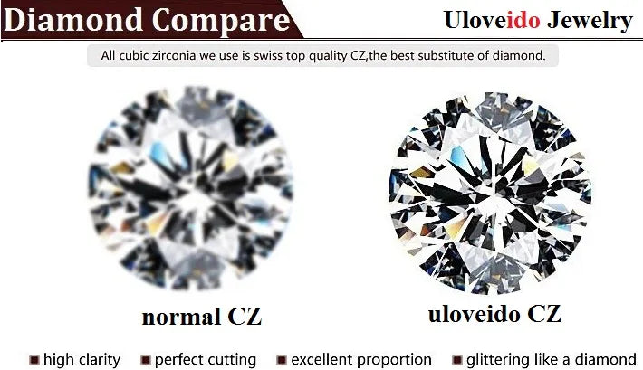 US STOCK Uloveido Charms Engagement Costume Jewelry Rings for Women Cubic Zirconia Purple Wedding Ring Women Jewellery Gift Y352 - Arkansas Outdoors Shop