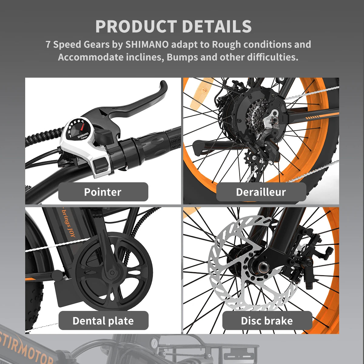 AOSTIRMOTOR 500W Ebike Folding Lithium Battery 36V 13Ah Electric Bicycle 20 Inch Fat Tire Mini Bafang Bike Adult Free Shipping