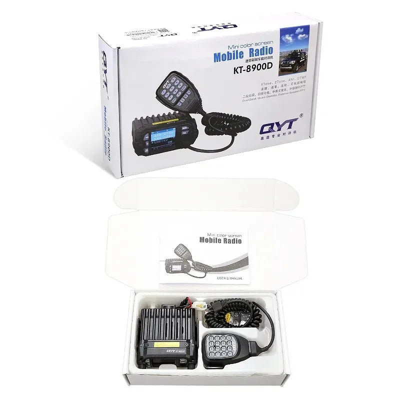 QYT KT-8900D 25-Watt Walkie Talkie Dual Band VHF/UHF 136-174/400-480MHz Quad Watch Car Mobile Radio