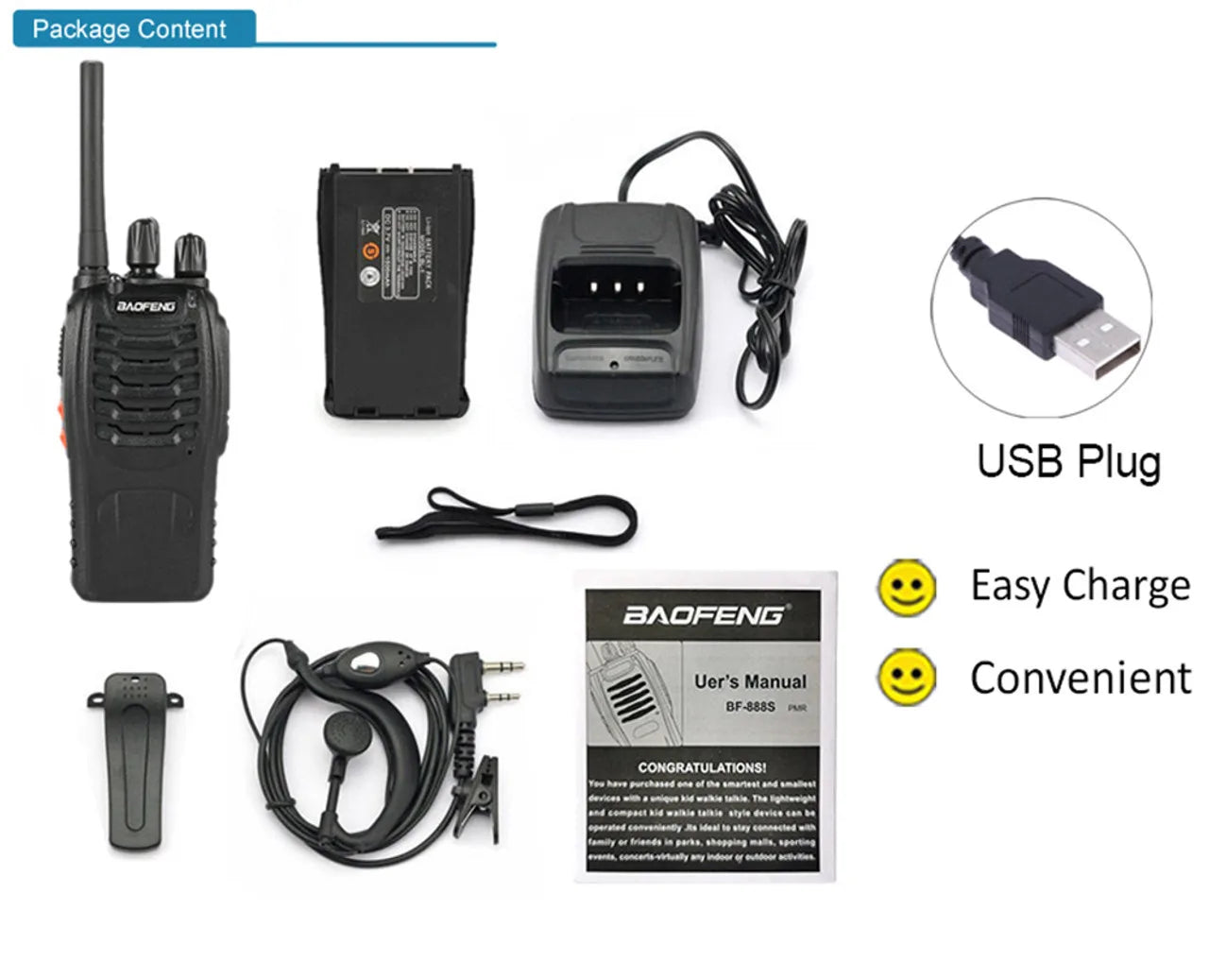 1-10PCS Baofeng BF-88E PMR446: Updated Long-Range Walkie