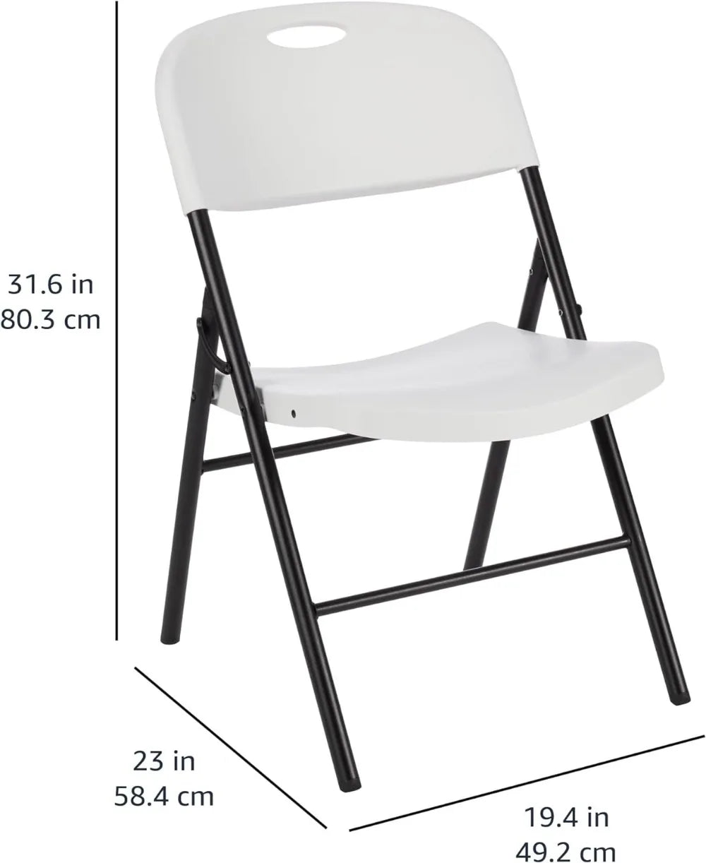 Basics 6-Pack White Folding Chairs, 350 lb Capacity