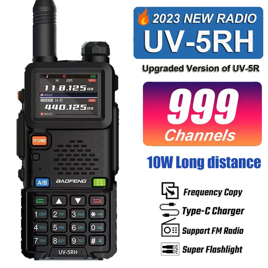 Baofeng UV-5RH 10W Multi-Band / Tri-Band 2500mAH VHF/UHF Long Range Walkie Talkie Two Way Radio