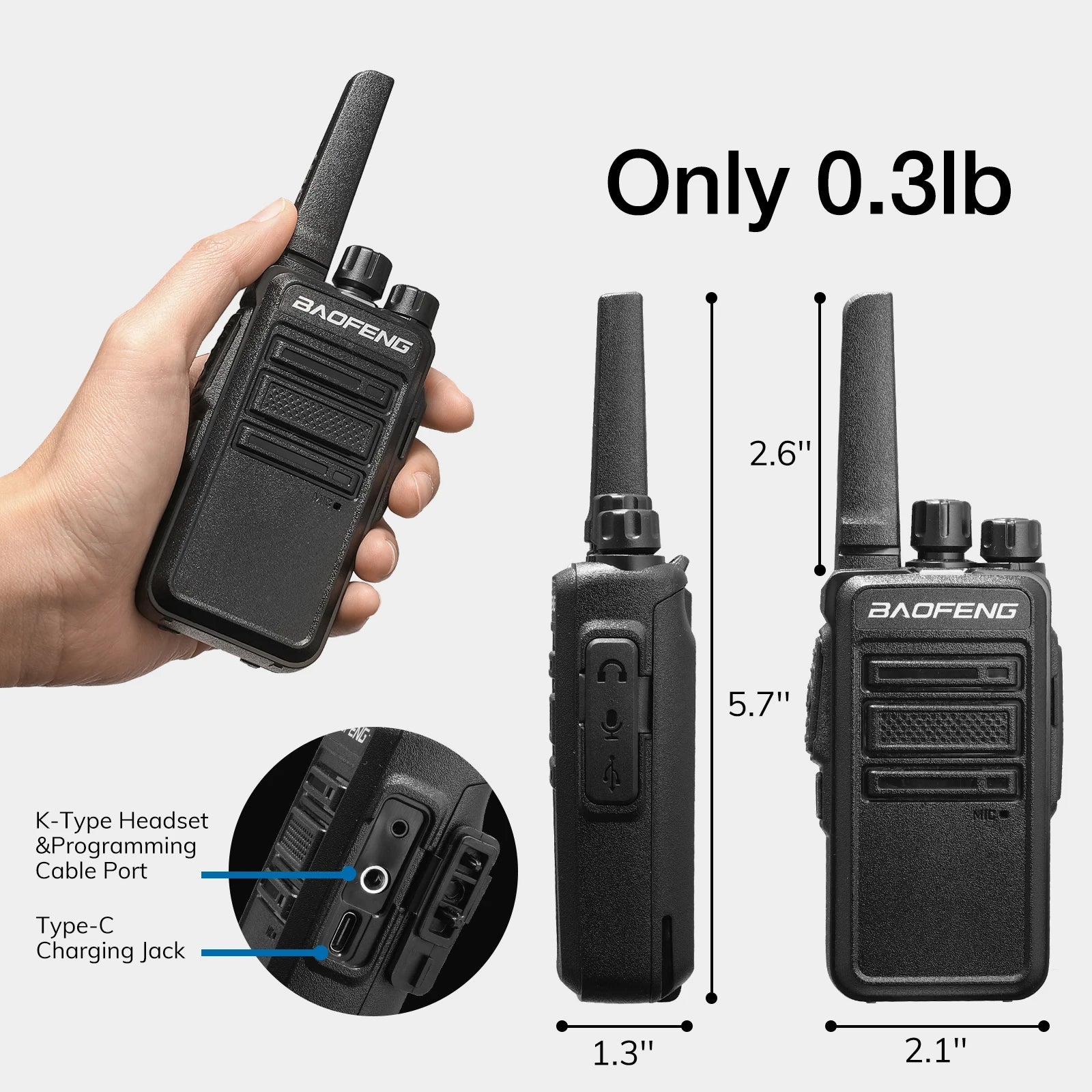 BAOFENG GT-68 Walkie Talkies for Adults, Long Range Two Way Radios, Portable Rechargeable Walky Talky (4 Pack) - Arkansas Outdoors Shop