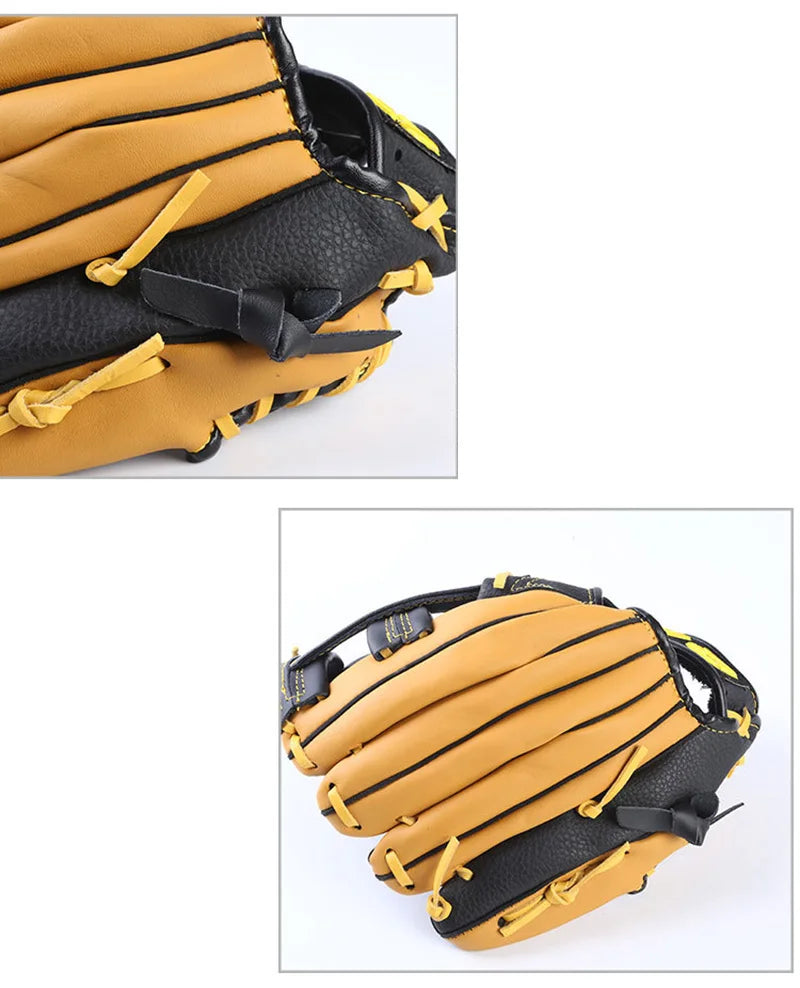 Two-Layer Cowhide Baseball Gloves Batting Gloves Youth and Children's Pitching Gloves Left and Right Hand Softball Sports Gloves