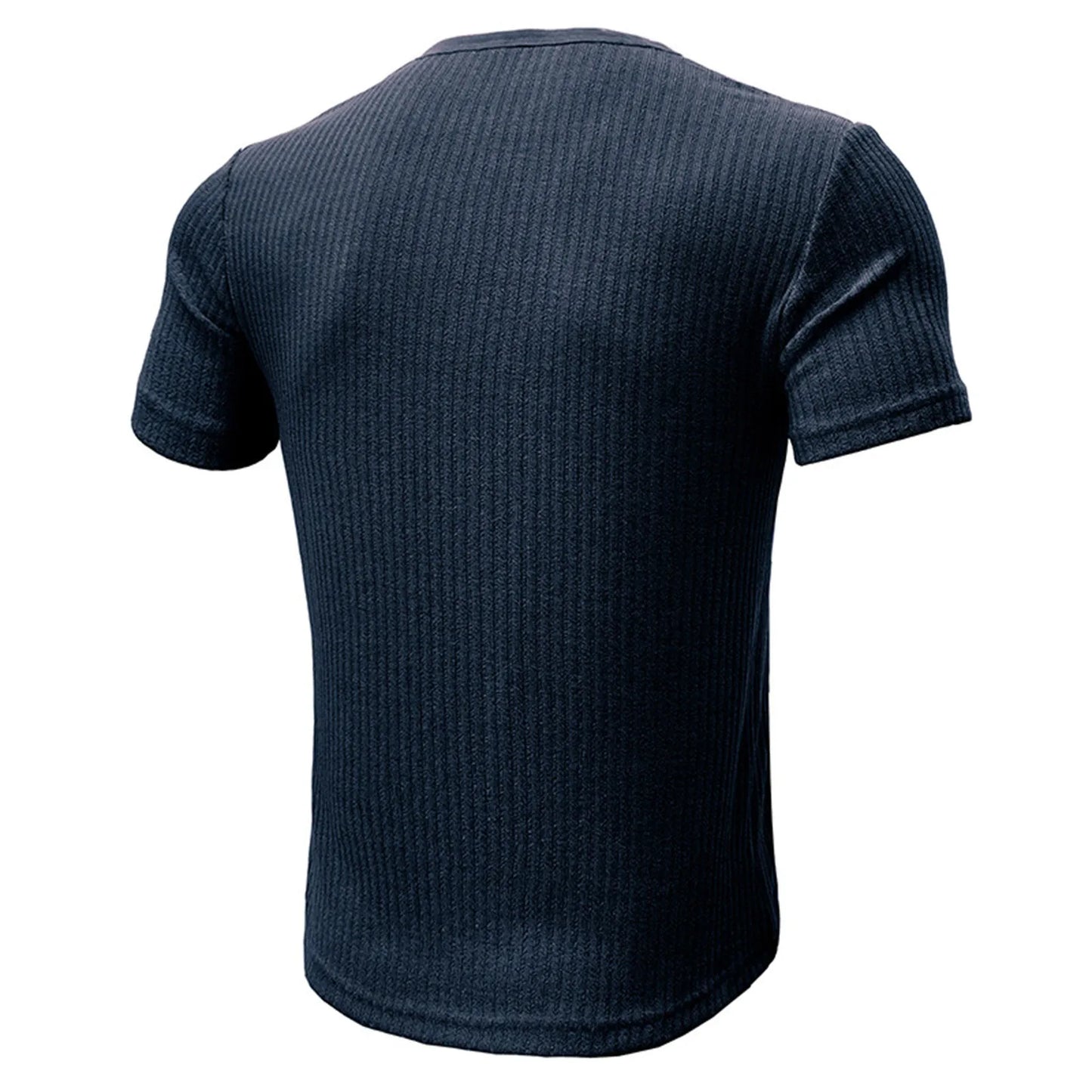 Men's Threaded T-shirt Summer Running Sports Fitness Clothes Muscle Slim Fit Short Sleeve T-shirt V-neck Collar Casual Tops