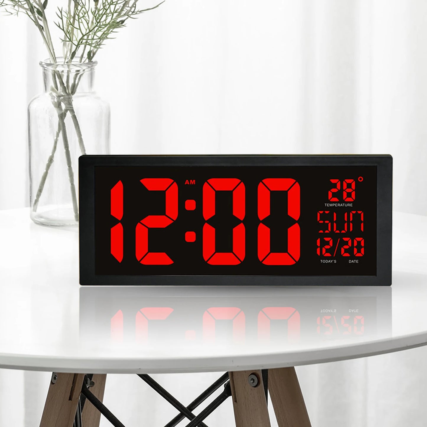 LED Digital Wall Clock Large Screen Calendar Thermometer Modern Electronic Clock