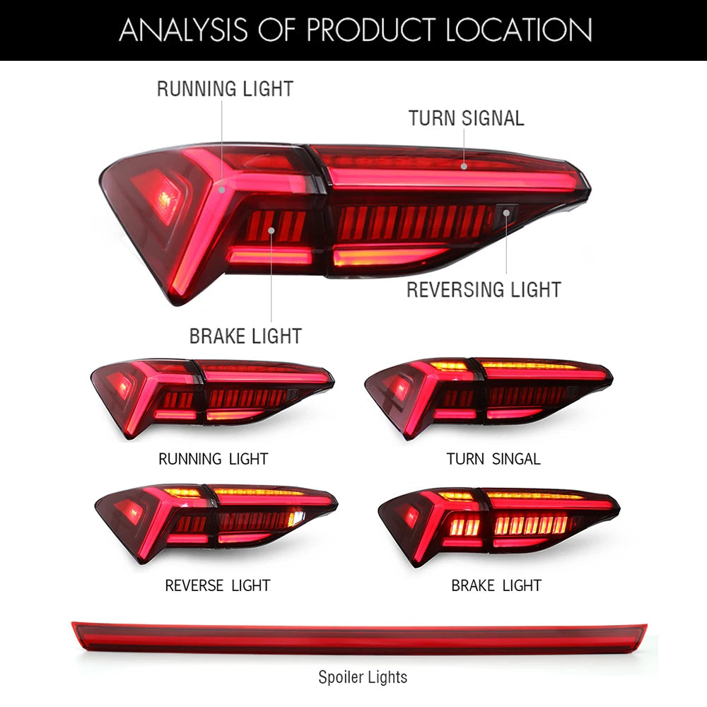 Taillights For Toyota Avalon 2019-2021  LED Tail lights/Lamp Assembly Auto Repiacement Parts Car Accessories Start-up Animation