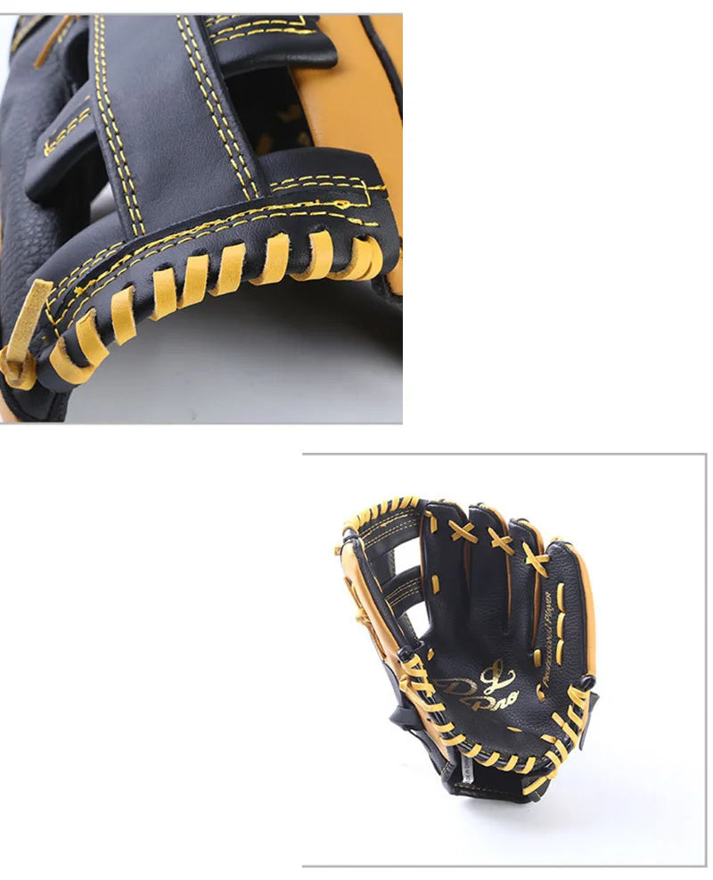 Two-Layer Cowhide Baseball Gloves Batting Gloves Youth and Children's Pitching Gloves Left and Right Hand Softball Sports Gloves