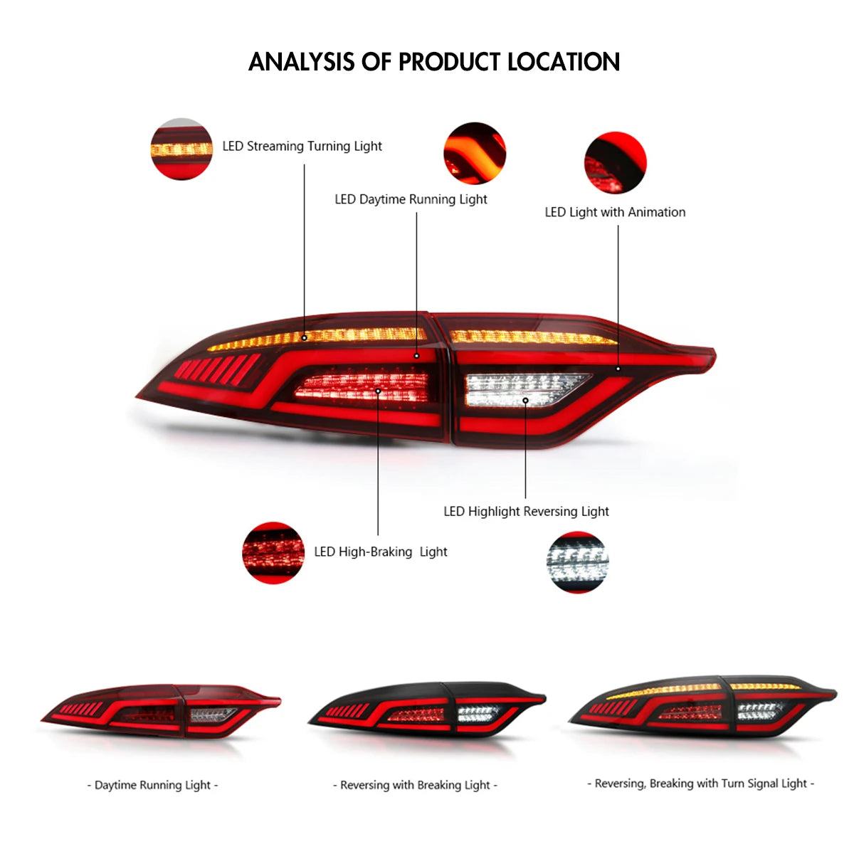 Taillights For Toyota Corolla 2020-2022 LED Tail lights/Lamp Assembly Auto Repiacement Parts Car Accessories Start-up Animation