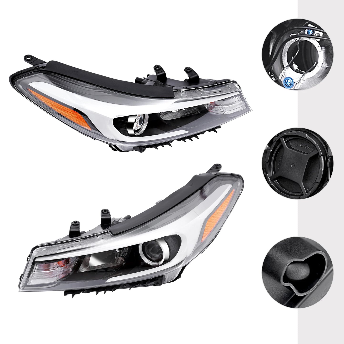 Chrome Front Headlights Headlamps For 2017 2018 Kia Forte Turn Signal Light Car Accessory