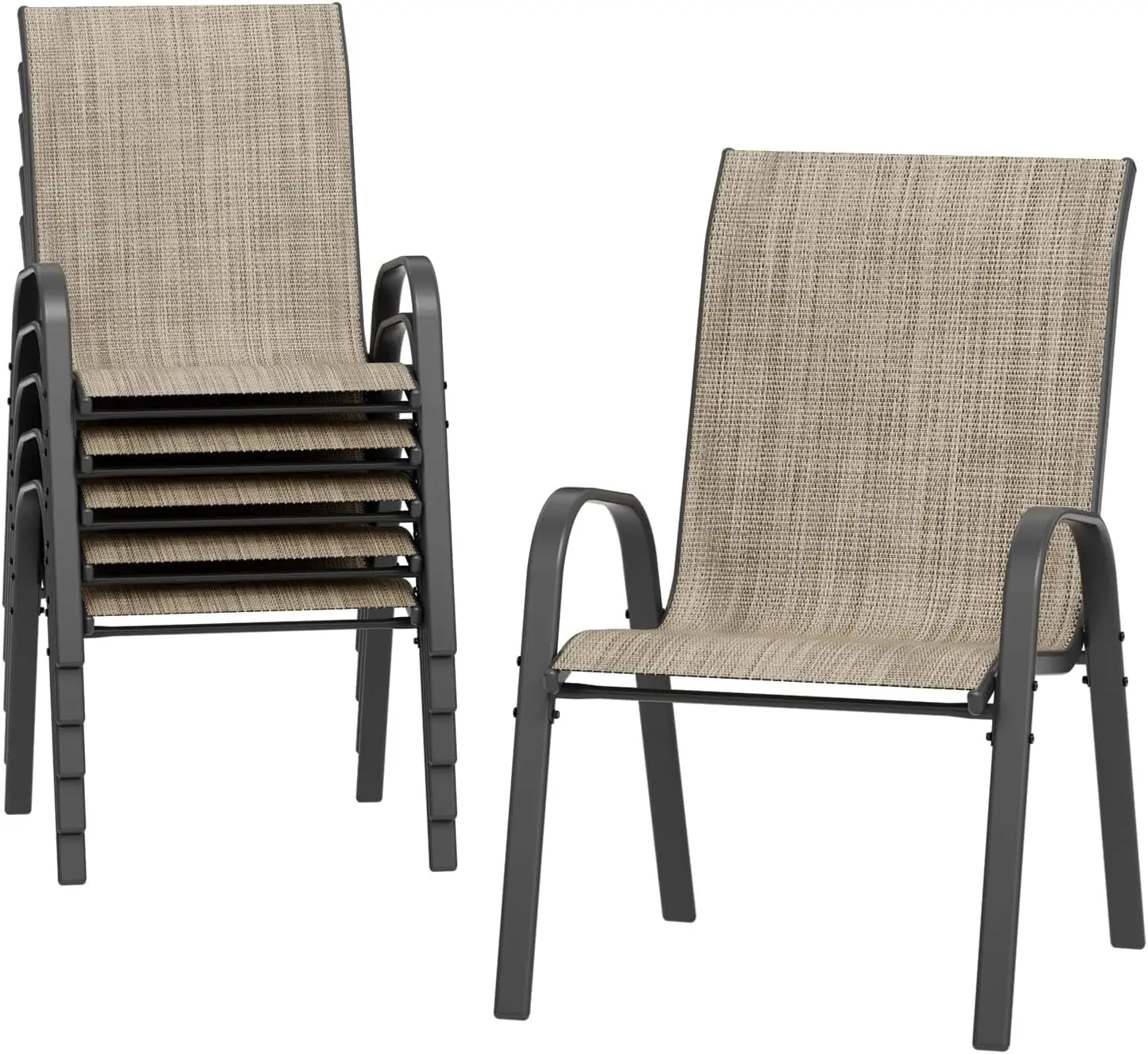 Backyard Deck Garden Chairs, Restaurant Set of 4 High Stacking Patio Dining Chairs