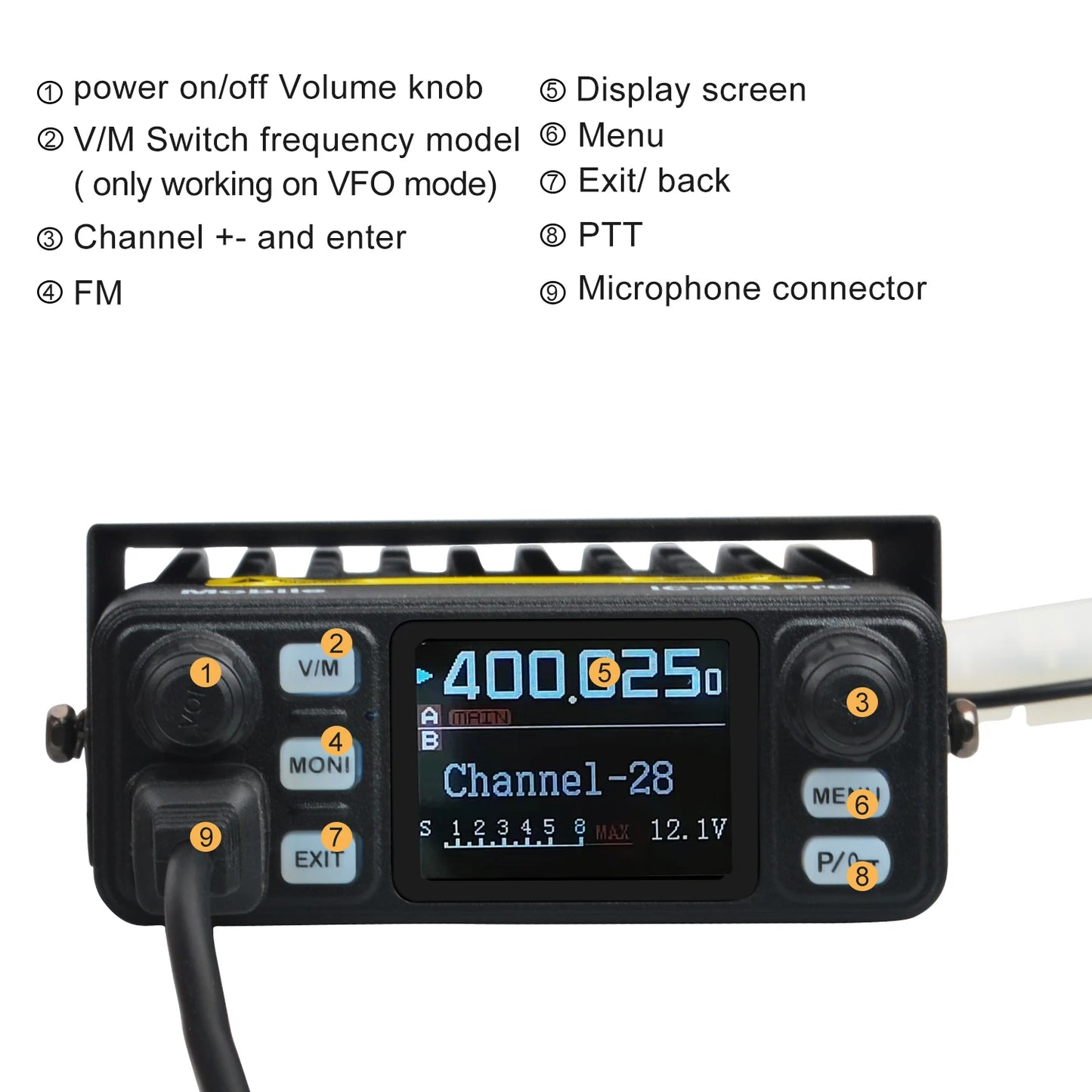 Hiroyasu IC-980Pro Dual Band 25W Walkie Talkie