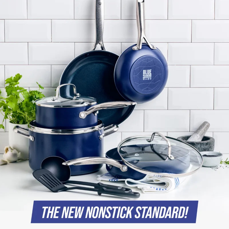 Blue Diamond 12-Piece Ceramic Nonstick Cookware Set