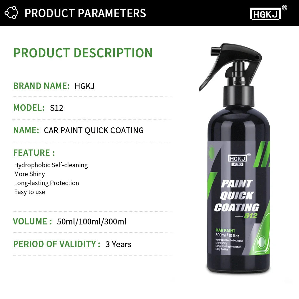 Car Ceramic Coating Shine Armor Spray Paint Coat Hydrophobic Polish Waterless Car Wash Wax And Long Lasting Protection S12 HGKJ