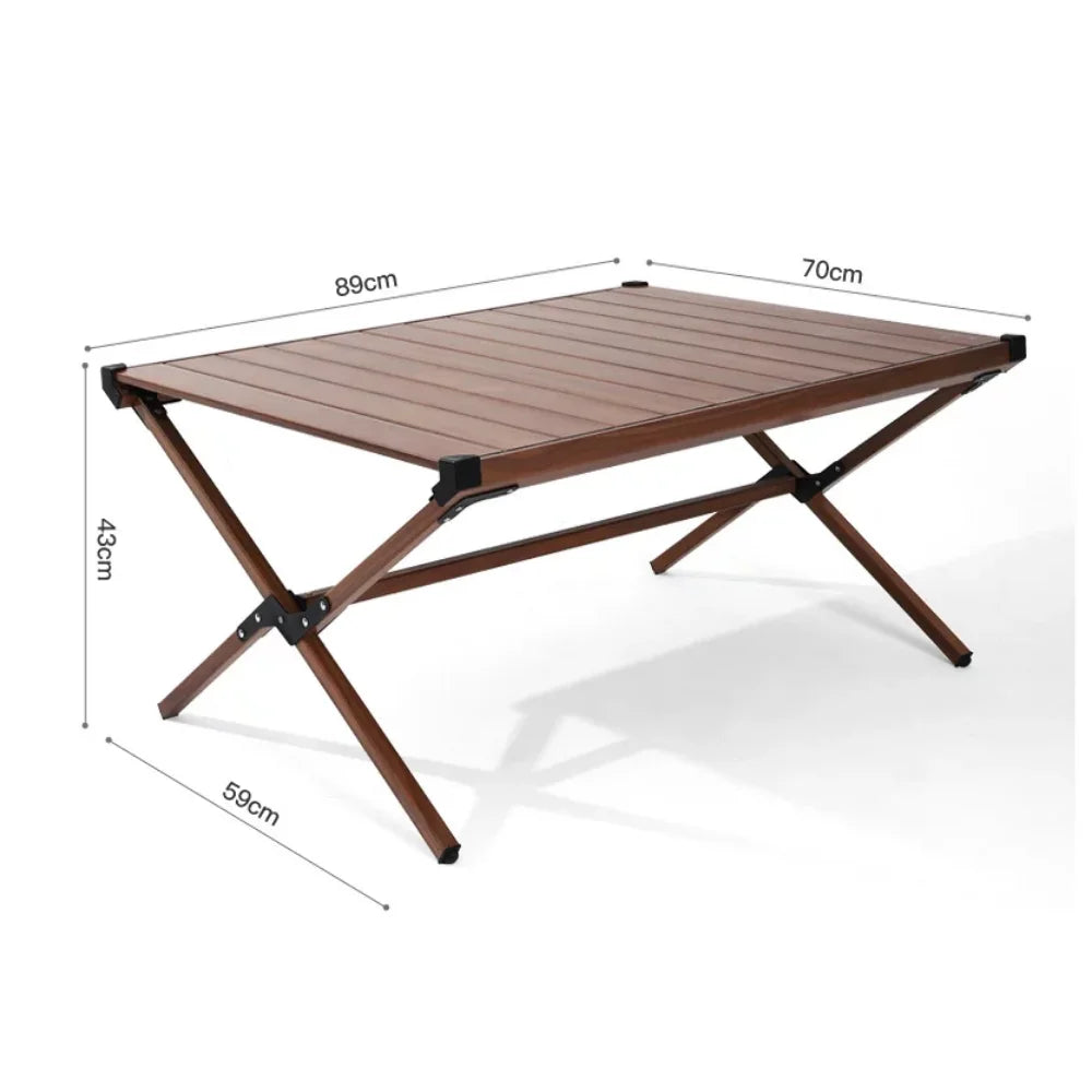 Ozark Trail Aluminum Roll-Top Camping Table, Dark Brown - Arkansas Outdoors Shop