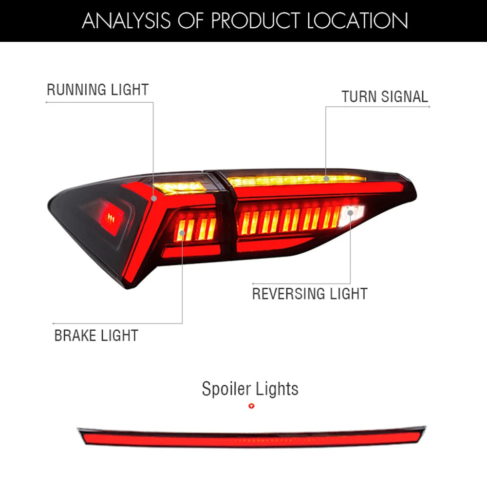 Taillights For Toyota Avalon 2019-2021  LED Tail lights/Lamp Assembly Auto Repiacement Parts Car Accessories Start-up Animation