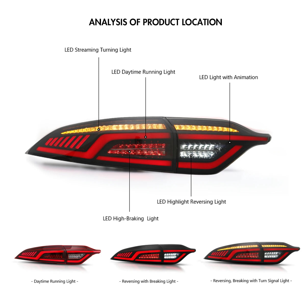 Taillights For Toyota Corolla 2020-2022 LED Tail lights/Lamp Assembly Auto Repiacement Parts Car Accessories Start-up Animation