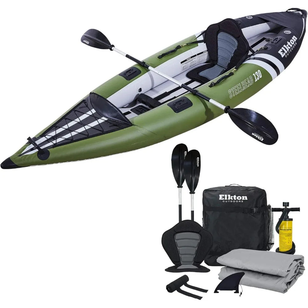 Elkton Outdoors Steelhead Inflatable Fishing Kayak: Angler's Essential - Arkansas Outdoors Shop