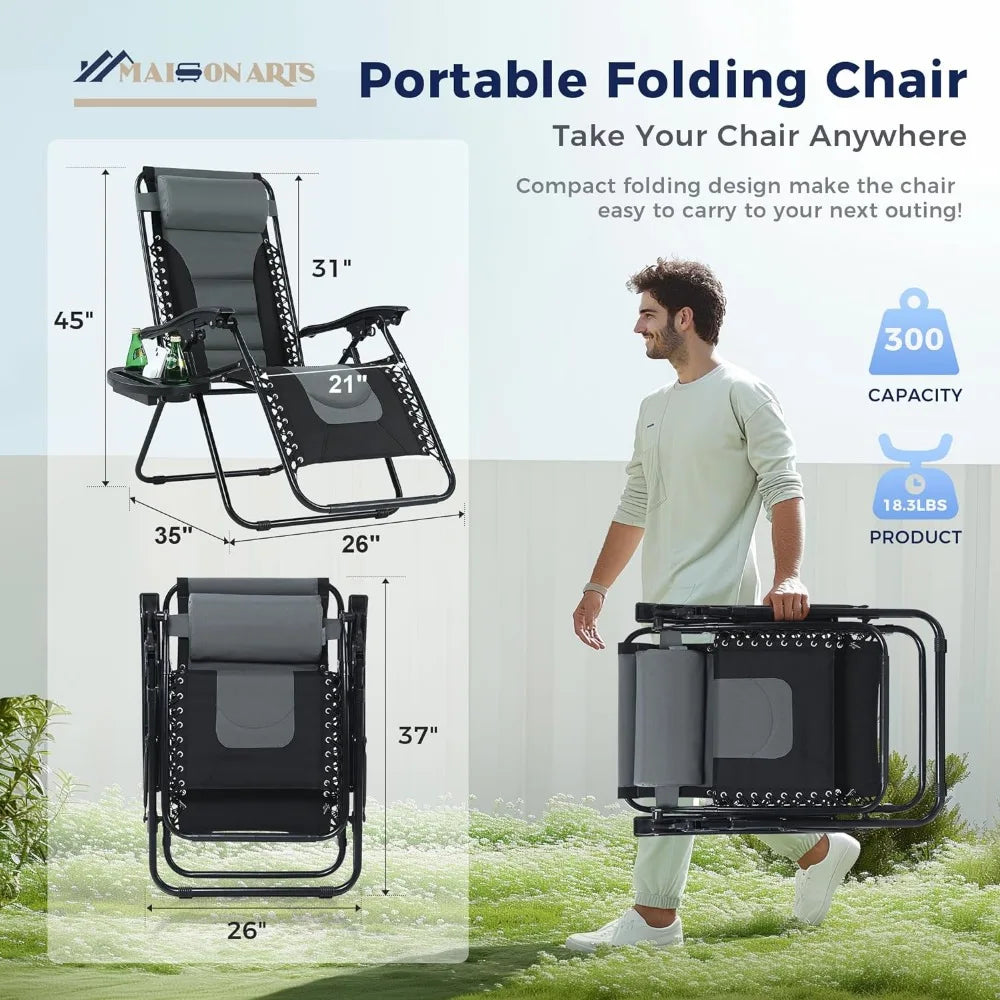 Foldable Zero Gravity Lawn Chair for Outdoor Use