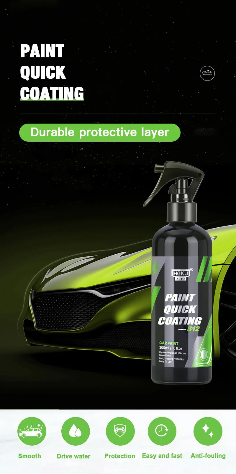 Car Ceramic Coating Shine Armor Spray Paint Coat Hydrophobic Polish Waterless Car Wash Wax And Long Lasting Protection S12 HGKJ