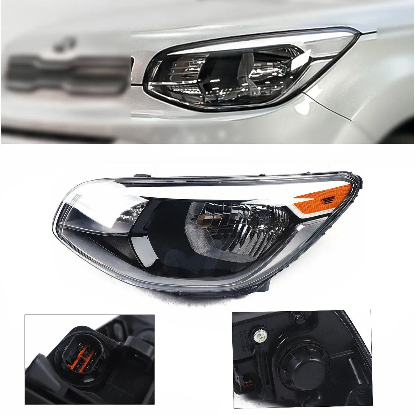 Car Head Lamp for 2014-2019 Kia Soul Headlight Headlamp Halogen W/O Bulbs Left / Right Accessories 92101-B2270 92101B2270