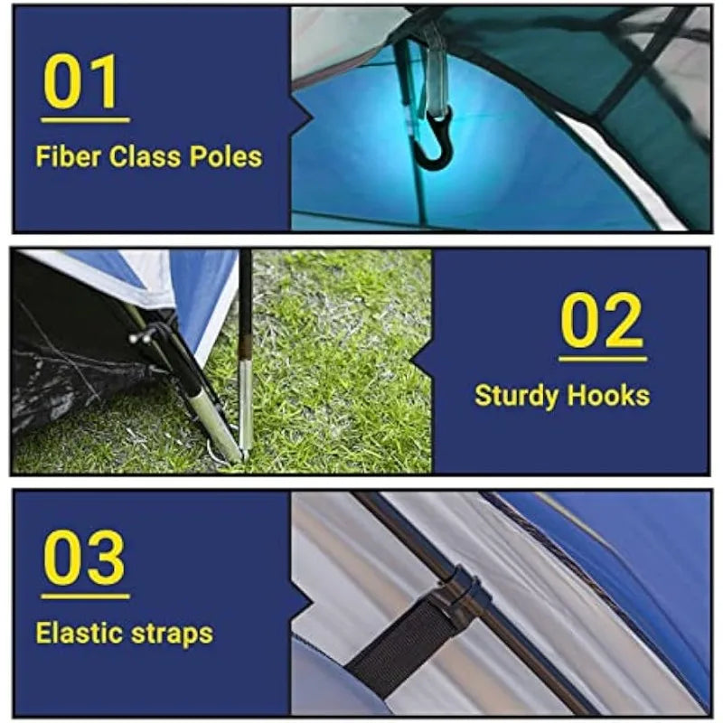 Pacific Pass 6 Person Family Dome Tent with Removable Rain Fly, Easy Setup for Camp Outdoor - Arkansas Outdoors Shop