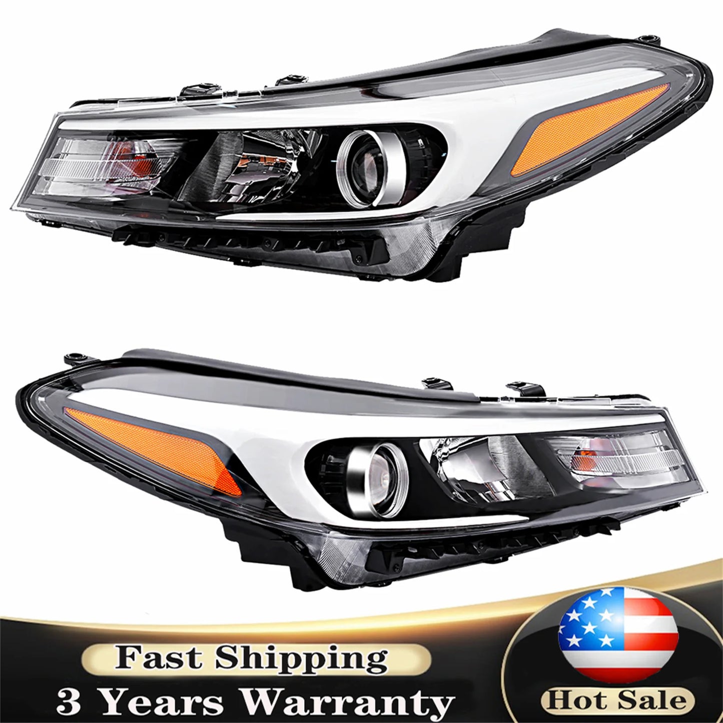 Chrome Front Headlights Headlamps For 2017 2018 Kia Forte Turn Signal Light Car Accessory